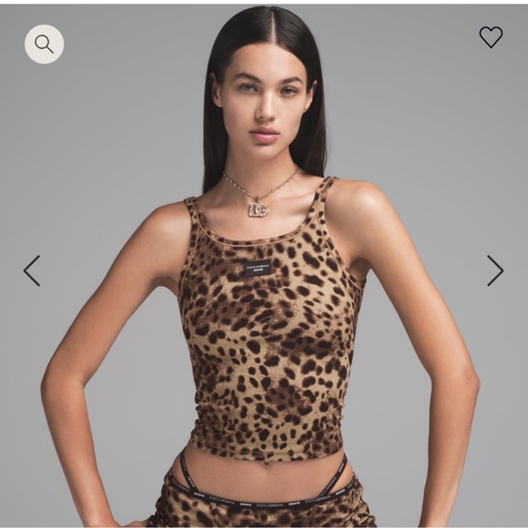 SKIMS | Tops | Skims X Dolce Gabbana Leopard Cotton Rib Scoop Tank